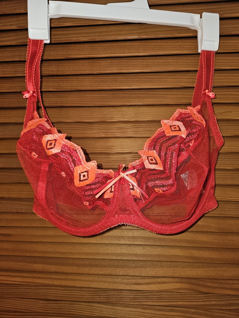 Freya Red Bra with Embroidery